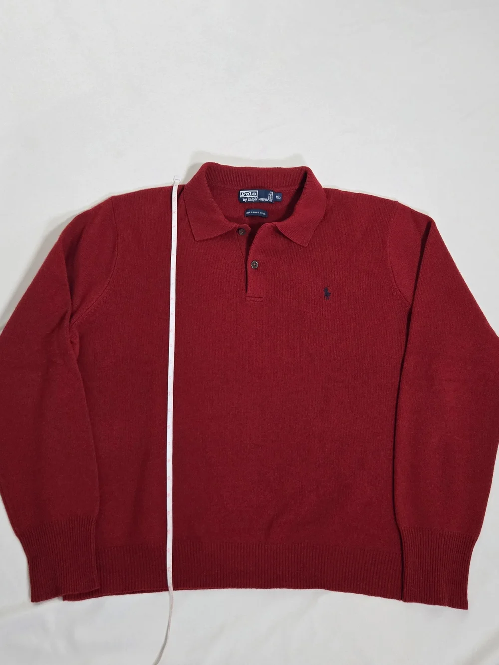 Polo by Ralph Lauren Dark Red Long-Sleeve Polo Sweater